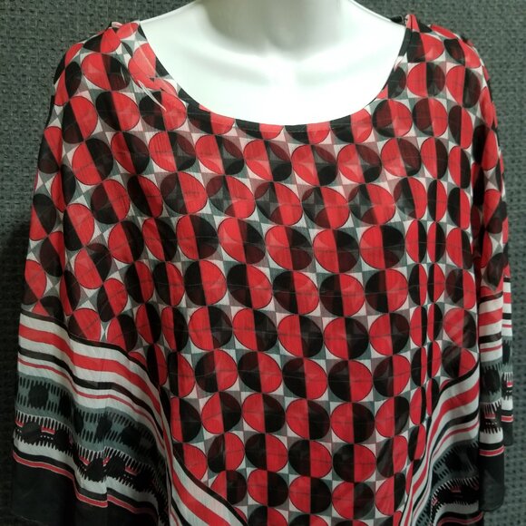 Live and Let Live Layered Scarf Blouse Women's 3X - Picture 1 of 8